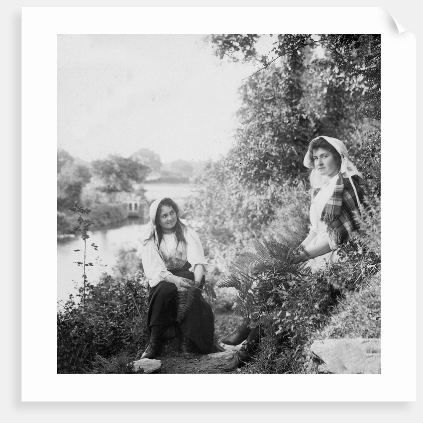 Two Young Girls on the Banks of the Sulby River, Isle of Man by George Bellett Cowen